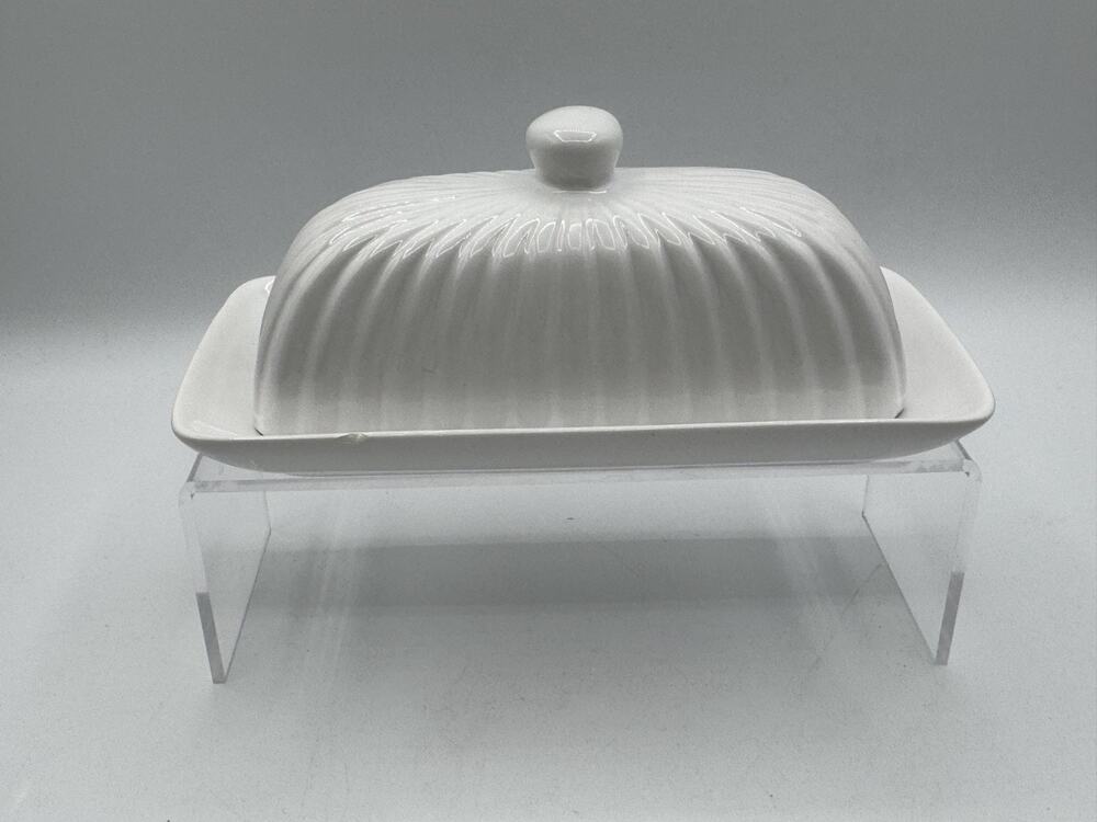 Market Finds Co. MRKT White Ceramic Butter Dish Kit, Ceramic Butter Dish w/Lid